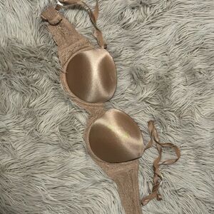 Elegant Lace Trimmed Tan Bra
